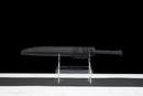 Gladius Tactique Nightshade — DLC Elite — 80CrV2, Poignée noire texturée, vis violettes, garde dorée, fourreau noir carbone,