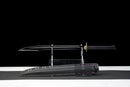 Gladius Tactique Nightshade — DLC Elite — 80CrV2, Poignée noire texturée, vis violettes, garde dorée, fourreau noir carbone,