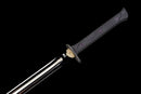 Gladius Tactique Nightshade — DLC Elite — 80CrV2, Poignée noire texturée, vis violettes, garde dorée, fourreau noir carbone,