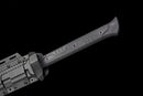 Gladius Tactique Nightshade — DLC Elite — 80CrV2, Poignée noire texturée, vis violettes, garde dorée, fourreau noir carbone,