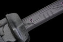 Gladius Tactique Nightshade — DLC Elite — 80CrV2, Poignée noire texturée, vis violettes, garde dorée, fourreau noir carbone,