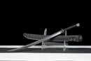 Dao Tactique Iron Reaper — SK5, Poignée noire texturée, fourreau noir strié Kydex