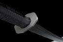 Dao Tactique Iron Reaper — SK5, Poignée noire texturée, fourreau noir strié Kydex