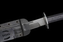 Dao Tactique Iron Reaper — SK5, Poignée noire texturée, fourreau noir strié Kydex