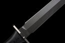 Épée Courte Carbon Viper — SK5, Poignée noire texturée, motifs géométriques, fourreau noir, motif fibre de carbone