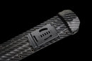 Épée Courte Carbon Viper — SK5, Poignée noire texturée, motifs géométriques, fourreau noir, motif fibre de carbone