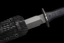 Épée Courte Carbon Viper — SK5, Poignée noire texturée, motifs géométriques, fourreau noir, motif fibre de carbone