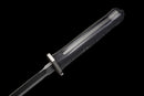 Épée Courte Carbon Viper — SK5, Poignée noire texturée, motifs géométriques, fourreau noir, motif fibre de carbone