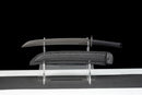 Épée Machette Shadow Fang — SK5, Poignée noire texturée, fourreau noir texturé, clip