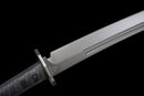 Épée Machette Shadow Fang — SK5, Poignée noire texturée, fourreau noir texturé, clip