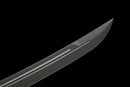 Épée Machette Shadow Fang — SK5, Poignée noire texturée, fourreau noir texturé, clip