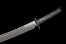 Épée Machette Shadow Fang — SK5, Poignée noire texturée, fourreau noir texturé, clip