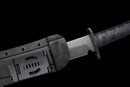 Épée Machette Shadow Fang — SK5, Poignée noire texturée, fourreau noir texturé, clip