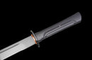 Épée Tactique Champion Chopper — Ceramic Edition — 9SiCr, Poignée ergonomique noire, anneau cuivré, fourreau noir motif