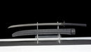 Tachi Fantôme Épée Longue Tactique — SK5, Poignée noire texturée, fourreau noir mat, rivets.