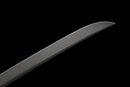 Tachi Fantôme Épée Longue Tactique — SK5, Poignée noire texturée, fourreau noir mat, rivets.