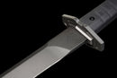 Tachi Fantôme Épée Longue Tactique — SK5, Poignée noire texturée, fourreau noir mat, rivets.
