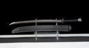 Fauchard Fantôme Épée Tactique — DLC Edition — SK5, Poignée noire striée, fourreau gris foncé, nervuré, perforé.