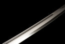 Fauchard Fantôme Épée Tactique — DLC Edition — SK5, Poignée noire striée, fourreau gris foncé, nervuré, perforé.