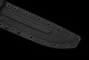 Épée Courte Stealth Hawk — Titanium Edition — AUS-8, Poignée noire texturée, fourreau noir moulé, garde avec anneau doré.