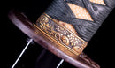 Antique Japanese Katana with Seated Sages Iron Tsuba and Suguha Hamon, Mumei, Edo Period — Tamahagane