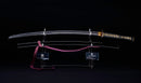 Antique Japanese Katana with Seated Sages Iron Tsuba and Suguha Hamon, Mumei, Edo Period — Tamahagane