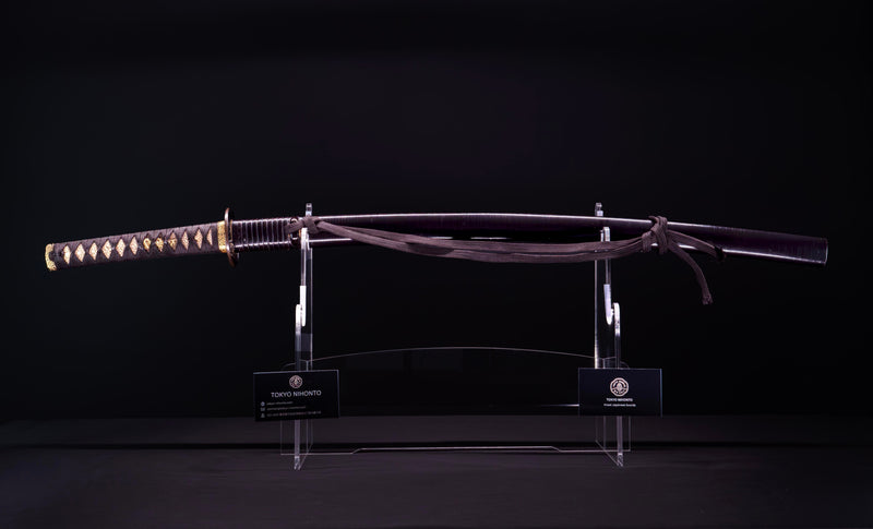 Sabre Japonais Antique Katana, Montures en Shakudo et Saya de Style Inrō