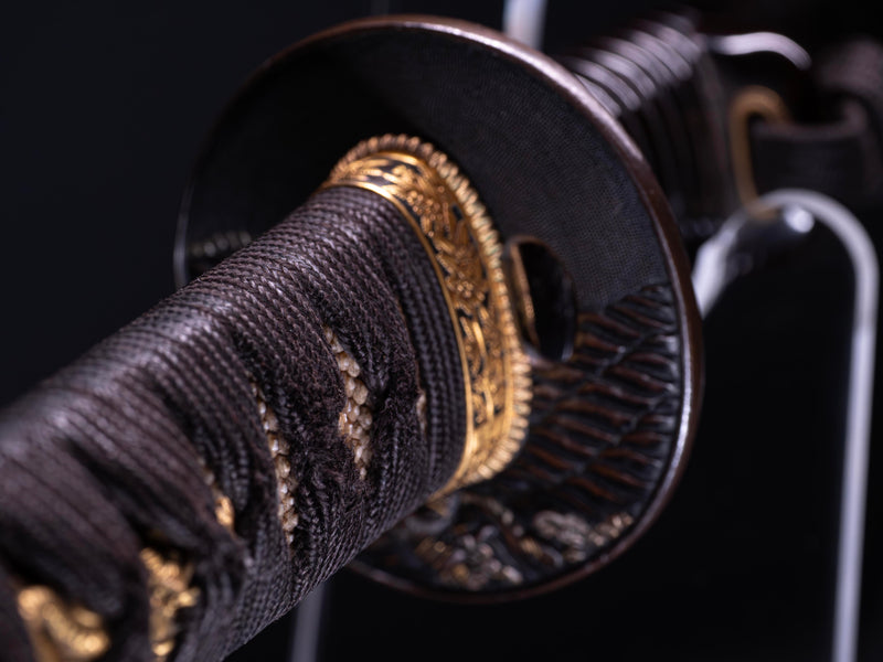 Sabre Japonais Antique Katana, Montures en Shakudo et Saya de Style Inrō