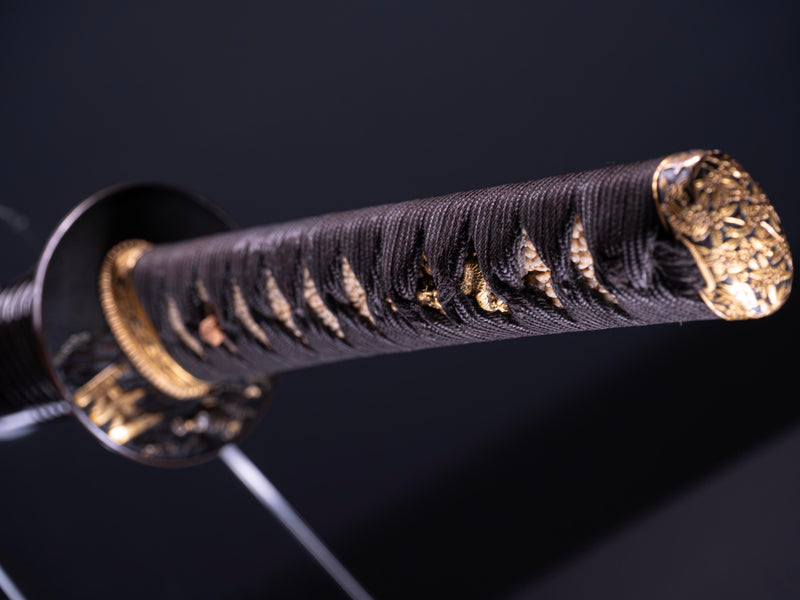 Sabre Japonais Antique Katana, Montures en Shakudo et Saya de Style Inrō