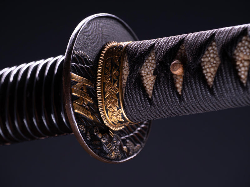 Sabre Japonais Antique Katana, Montures en Shakudo et Saya de Style Inrō