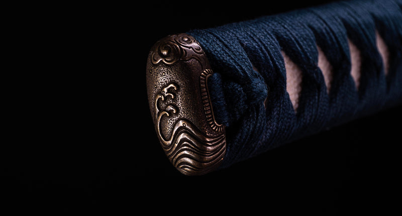 Sabre Katana Japonais Antique avec un Koshirae Inspiré par la Mer