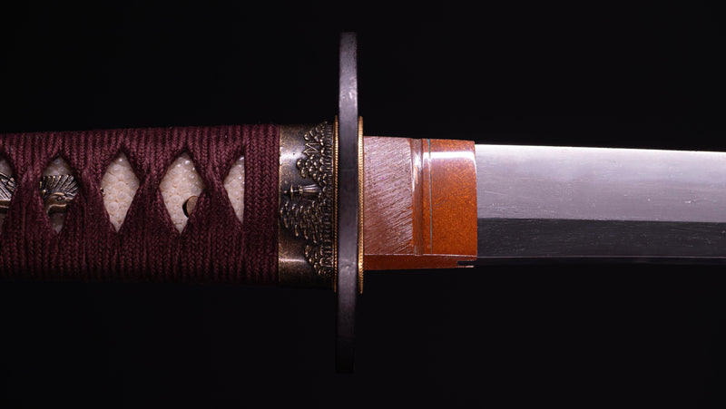 Sabre Antique Katana Japonais avec Kuruma-sukashi Tsuba