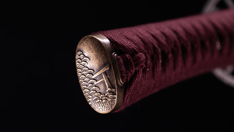 Sabre Antique Katana Japonais avec Kuruma-sukashi Tsuba