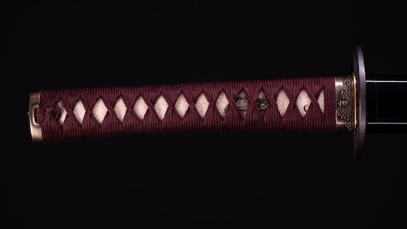 Sabre Antique Katana Japonais avec Kuruma-sukashi Tsuba