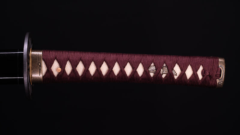 Sabre Antique Katana Japonais avec Kuruma-sukashi Tsuba