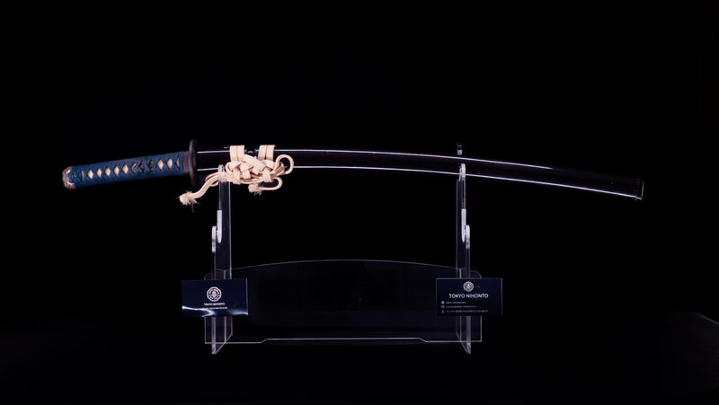 Sabre Antique Katana Japonais avec Tsuba Sukashi à Motif de Feuille