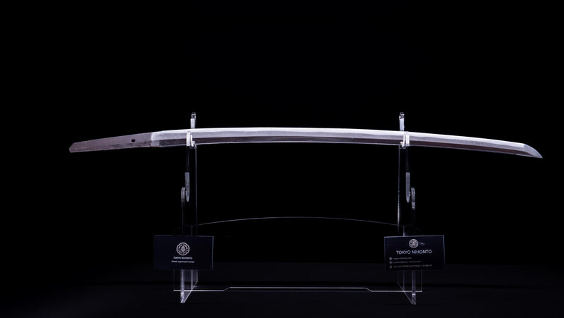 Sabre Antique Katana Japonais avec Tsuba Sukashi à Motif de Feuille