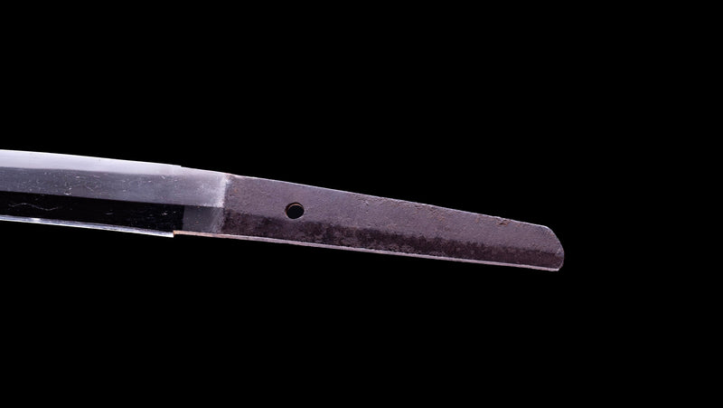 Sabre Antique Katana Japonais avec Tsuba Sukashi à Motif de Feuille