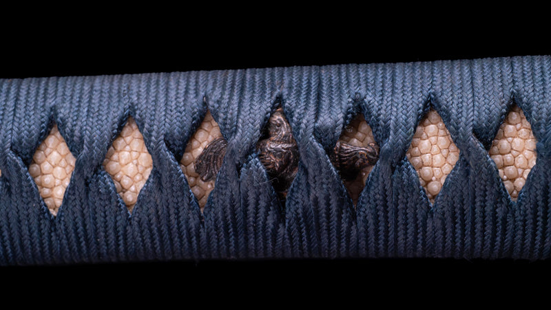 Sabre Antique Katana Japonais avec Tsuba Sukashi à Motif de Feuille