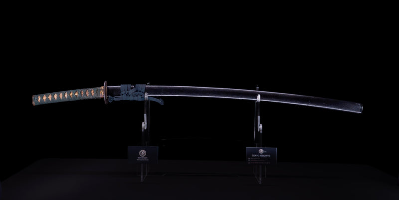 Sabre Antique Katana Japonais avec Bo-Hi Laqué Rouge