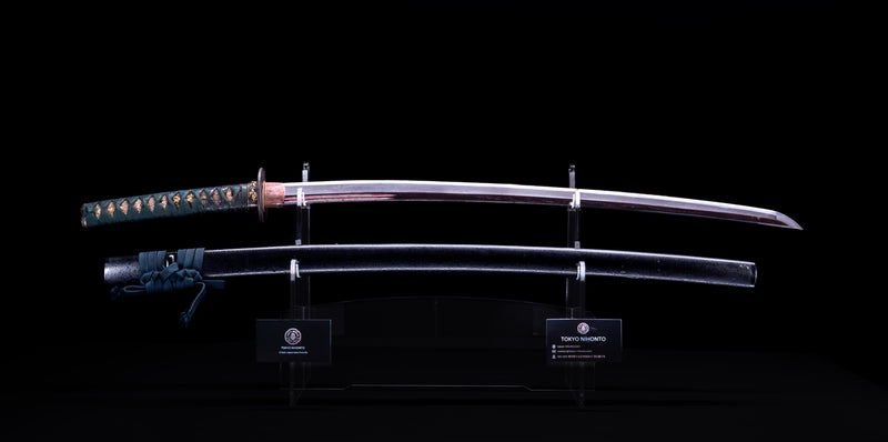 Sabre Antique Katana Japonais avec Bo-Hi Laqué Rouge