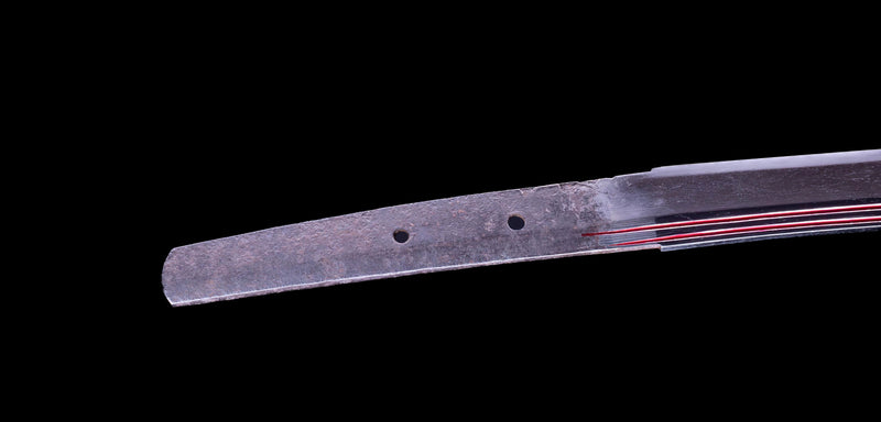 Sabre Antique Katana Japonais avec Bo-Hi Laqué Rouge