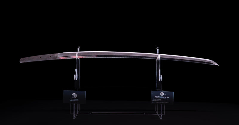 Sabre Antique Katana Japonais avec Bo-Hi Laqué Rouge