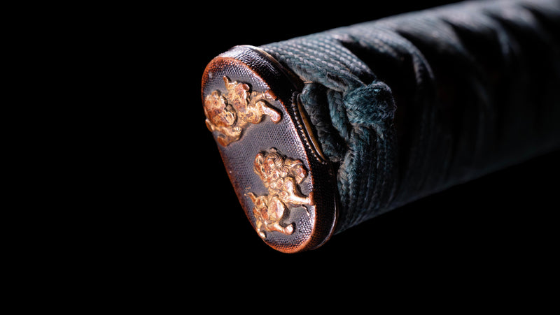 Sabre Antique Katana Japonais avec Bo-Hi Laqué Rouge