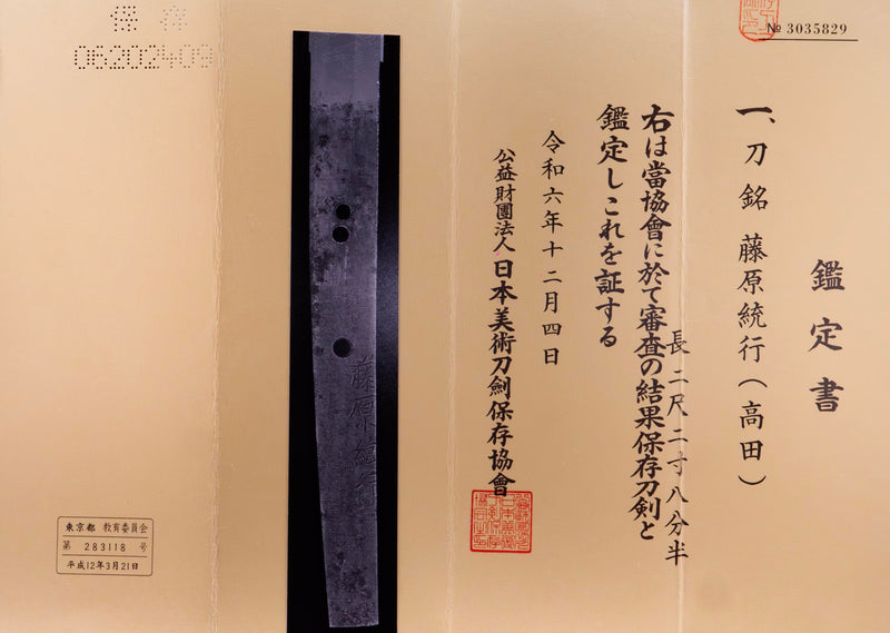 Antique Japanese Katana Sword signed Takada Jū Fujiwara Muneyuki - HOZON