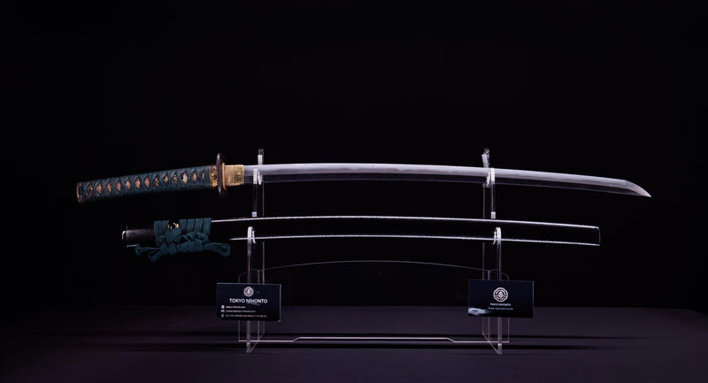 Katana Japonais Antique Tsuba Kakugata Arrondi - Fin Muromachi