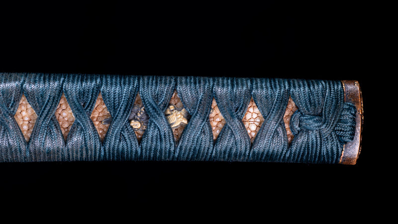 Katana Japonais Antique Tsuba Kakugata Arrondi - Fin Muromachi