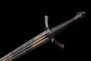Lame de Morgul du Roi Sorcier - Épée du Seigneur des Anneaux — Acier 65 Manganèse, Poignée noire striée, fourreau noir cuir,