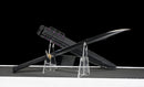 Gladius Tactique Midnight — DLC Elite — Acier 80CrV2, Poignée noire, garde dorée, fourreau noir carbone, vis violettes.