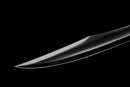 Gladius Tactique Midnight — DLC Elite — Acier 80CrV2, Poignée noire, garde dorée, fourreau noir carbone, vis violettes.